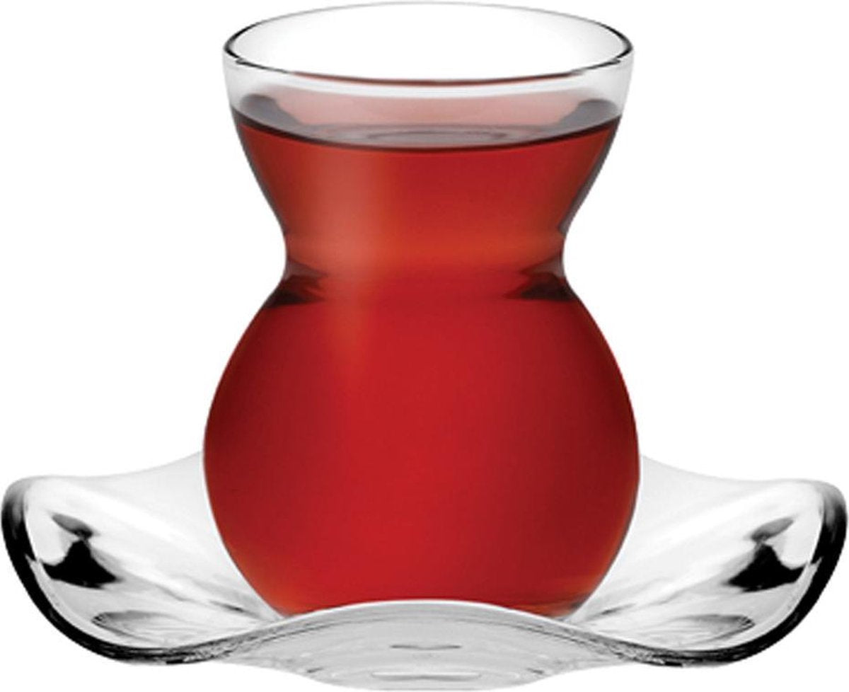 Pasabahce - Dantel Turkse theeglazen set 12 delig