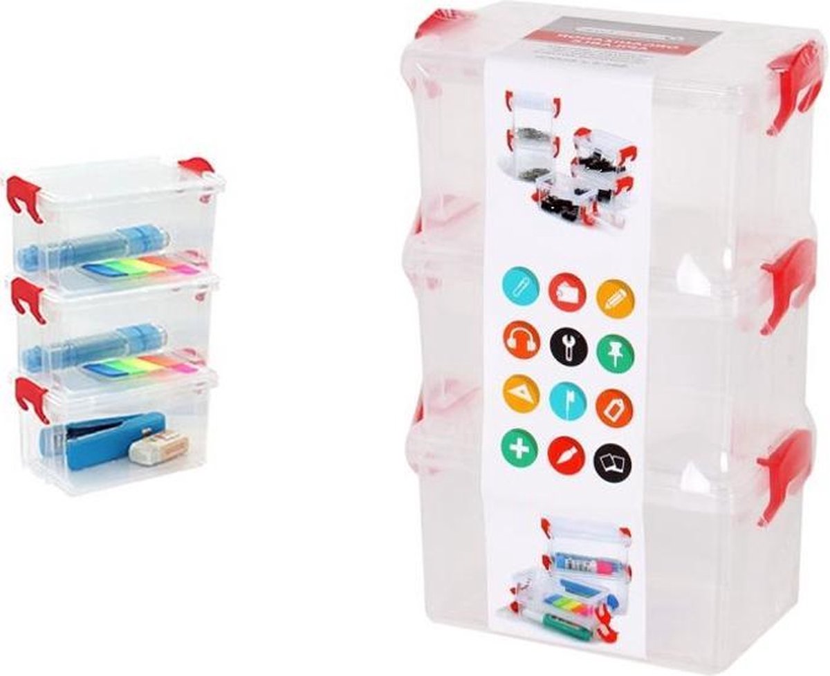 Plastic bakjes met deksel en sluiting Confortime