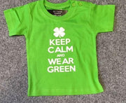 Baby shirt met opdruk ''keep calm and wear green'' maat 68