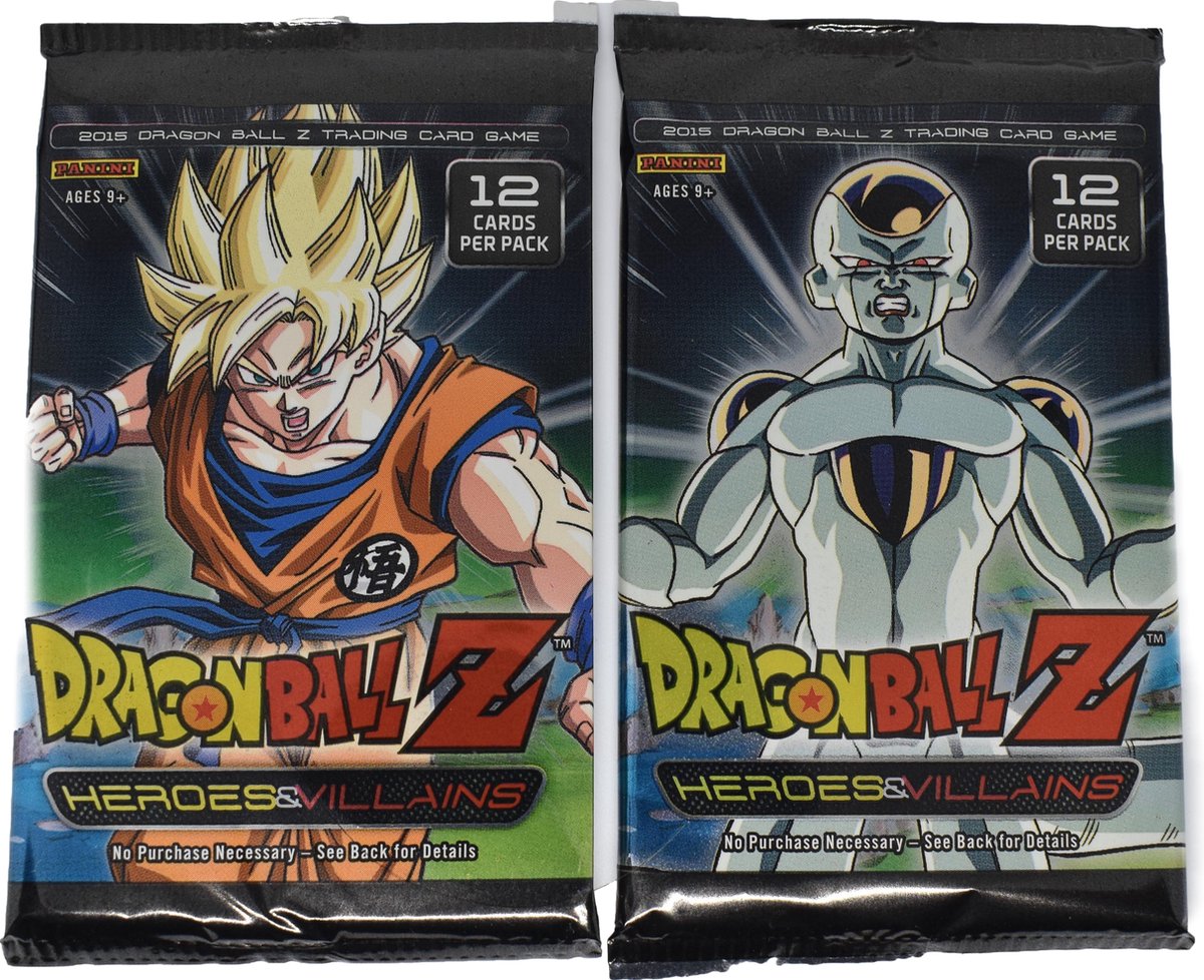 Dragon Ball Z Heroes & Villains 1x Booster Kaarten Panini