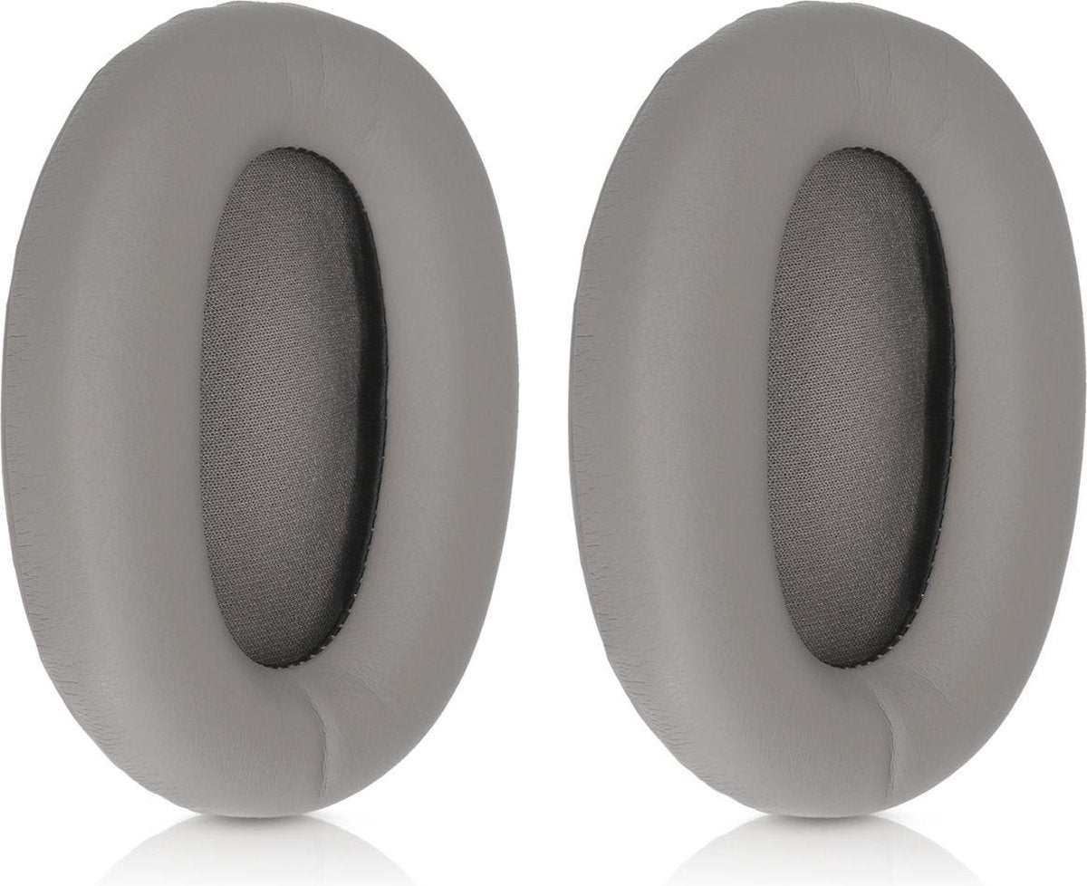 kwmobile 2x oorkussens voor Sony MDR-1000X / WH-1000XM2 koptelefoons - imitatieleer - voor over-ear-koptelefoon - grijs