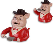 Spaarpot Mechanisch - Meneer Big in pak - Gietijzer - 16 cm hoog