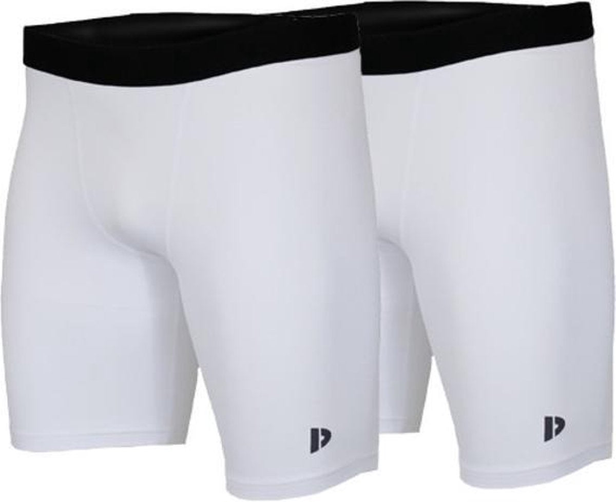 2-Pack Donnay compressie short - Slidingbroek - Heren - Maat L - Wit
