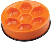 M-pets antischrok Voerbak SlowFeeder Cavity Oranje 25x25x5