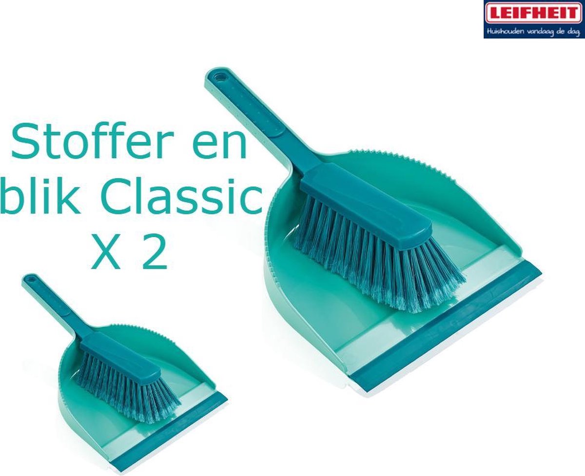 Leifheit 41401 Stoffer & Blik Set - Blauw - Twee stuks