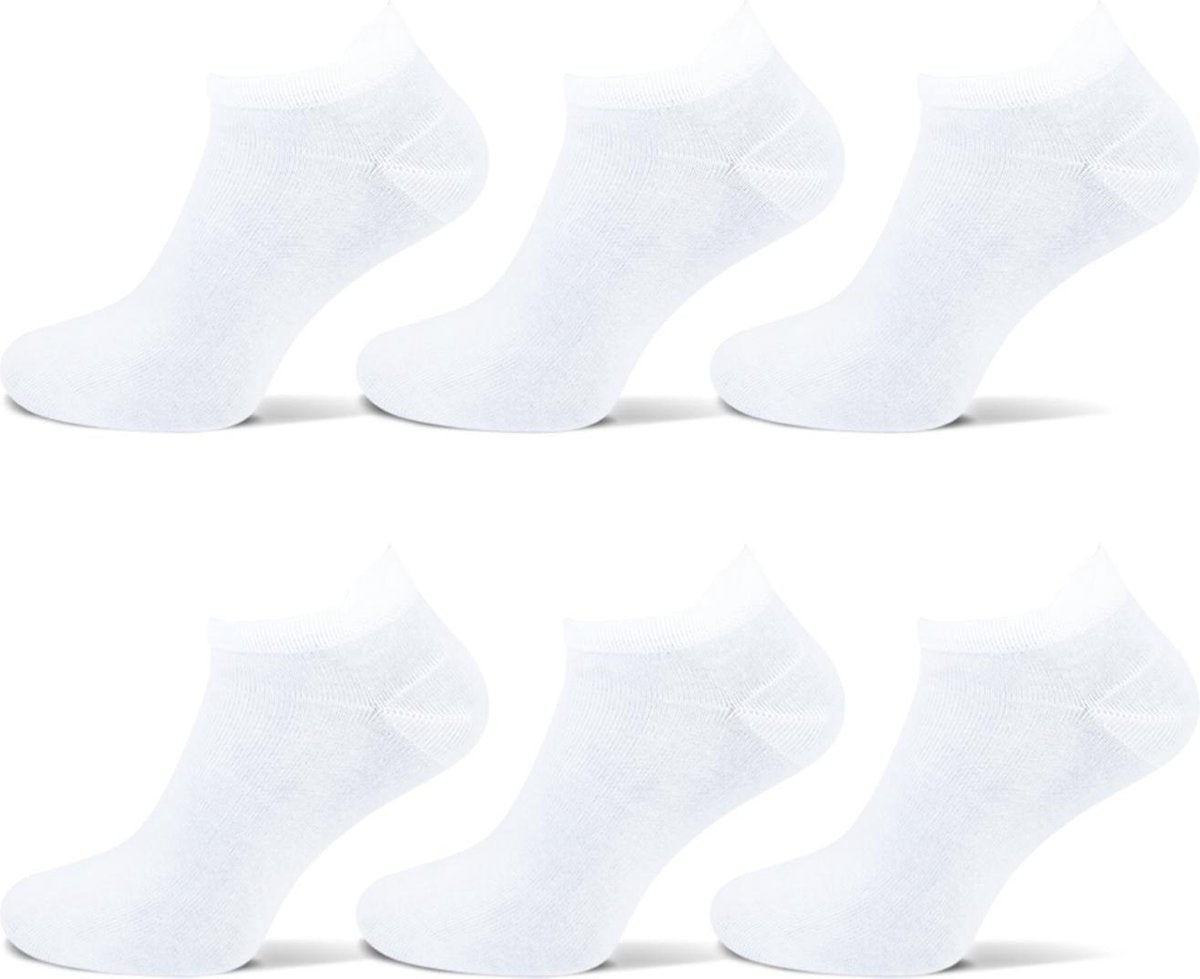 Sokken sneaker met lipje 3 paar - Wit - Sokken Heren Sokken Dames - Maat 39/42