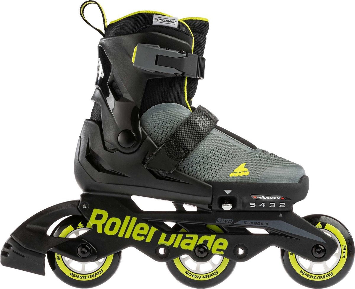Rollerblade Inlineskates - Maat 33-36 - Unisex - zwart/grijs/geel