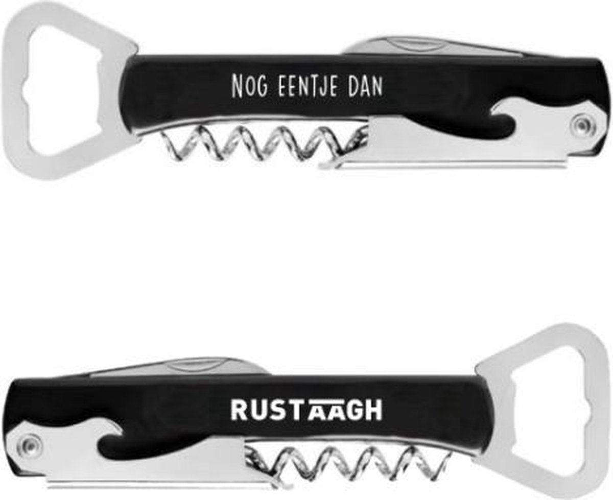Nog eentje dan sommeliersmes Rustaagh - luxe flesopener/kurkentrekker - sommeliersmes - RVS