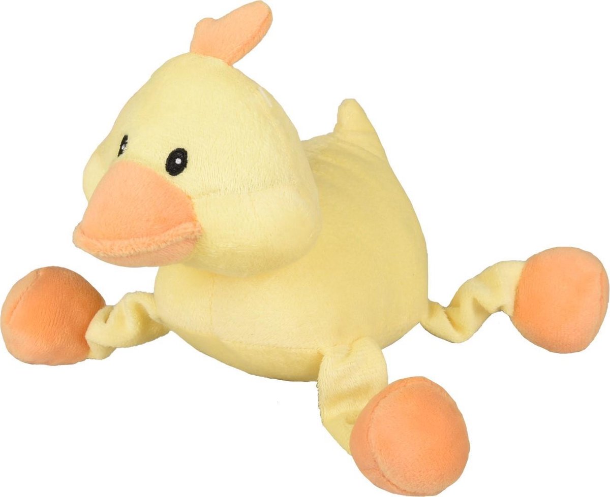 Pluche zittend pastel dier 16 cm assorti Flamingo