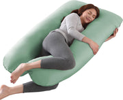 Litollo® Zwangerschapskussen XXL - Voedingskussen - Lichaamskussen - Body pillow - 280cm - Afneembare hoes - Olijfgroen