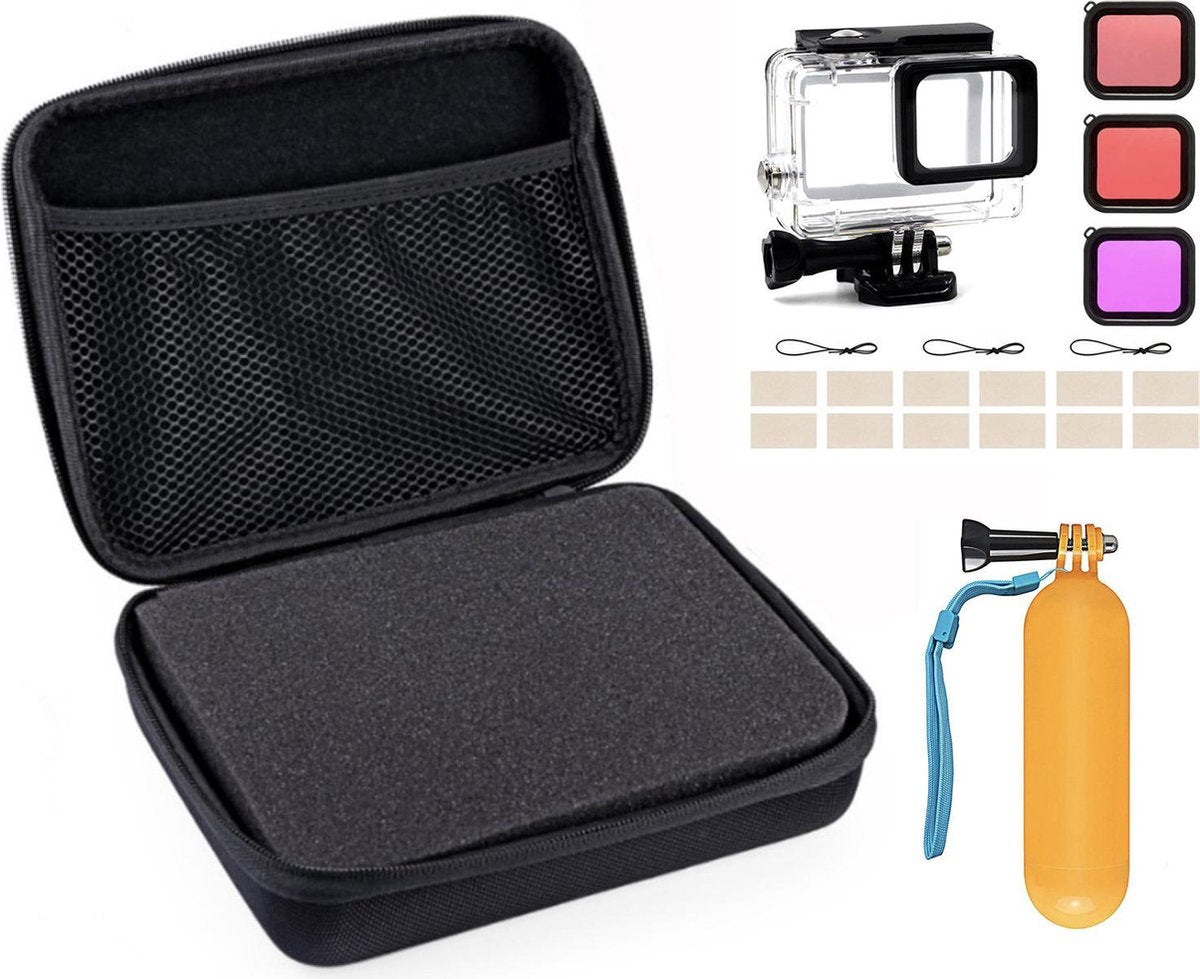 E-Shoppr® Go Pro Accessoires Set – Incl. Gratis 3 Kleurenfilters & Anti-vocht Doekjes – Draagbare Hardcase