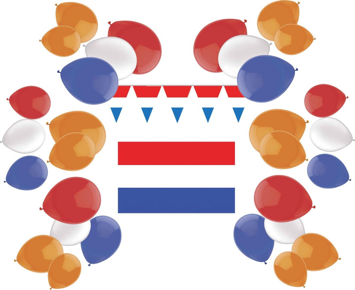 e-Carnavalskleding.nl Holland feestversieringspakket Medium | Versiering Nederland voor een feest | Nederlandse versiering Medium