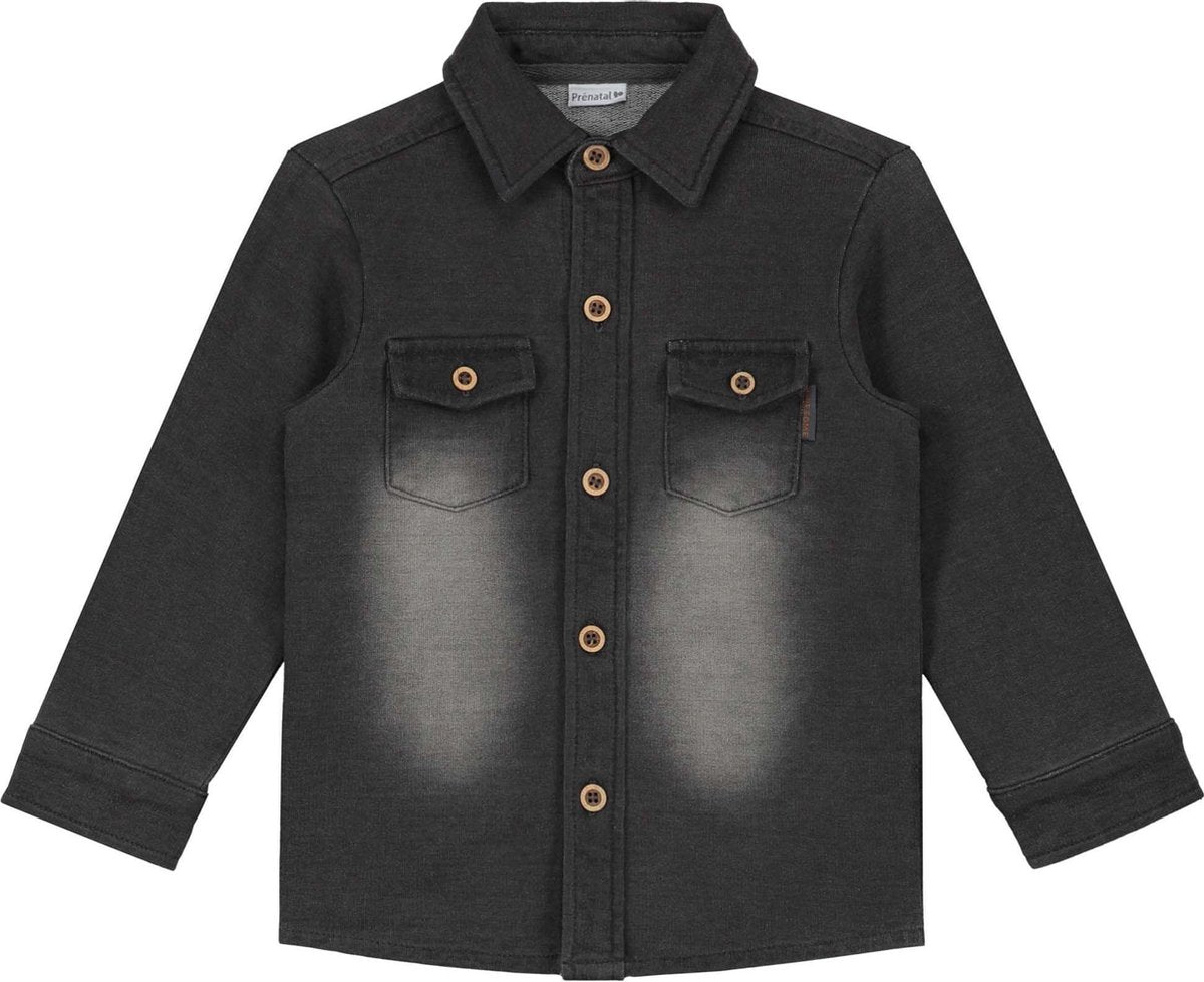 Prénatal Baby Jongens Blouse - Baby Kleding voor Jongens - Maat 56 - Donkergrijs met Wassing