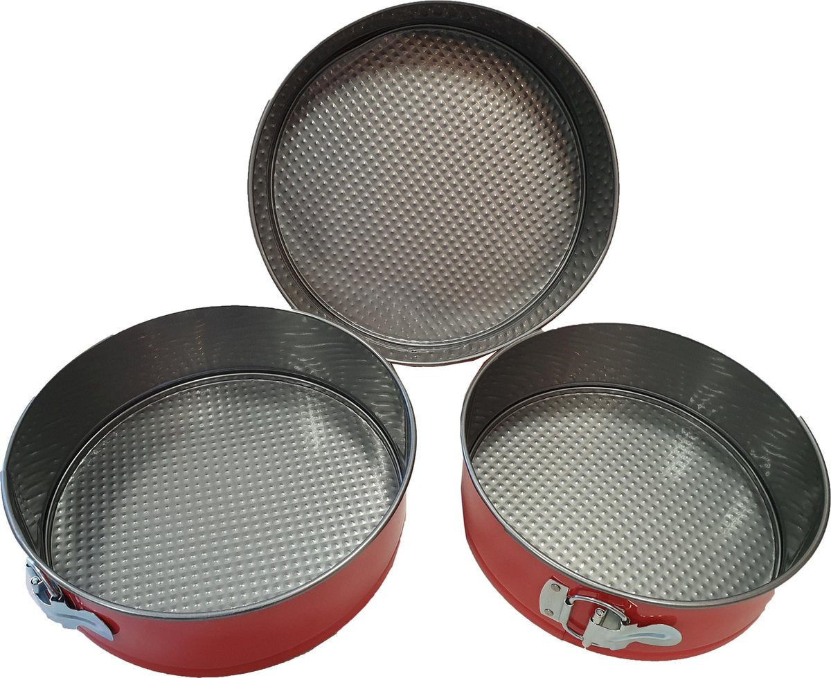 Springvorm anti-aanbak  3 delig - Rond Ø 25 cm - Rond Ø 26 cm - Rond Ø 22 cm