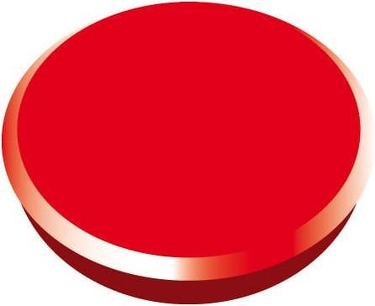 magneet Alco 24mm rond doos a 10 stuks rood