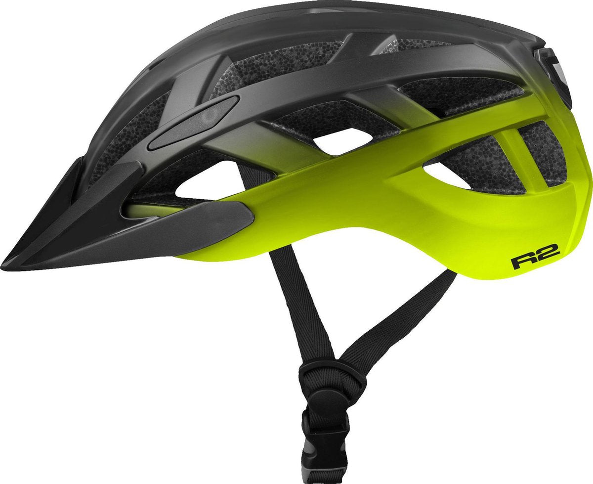 Fietshelm R2 Lumen Zwart/Geel M (55 - 58cm)