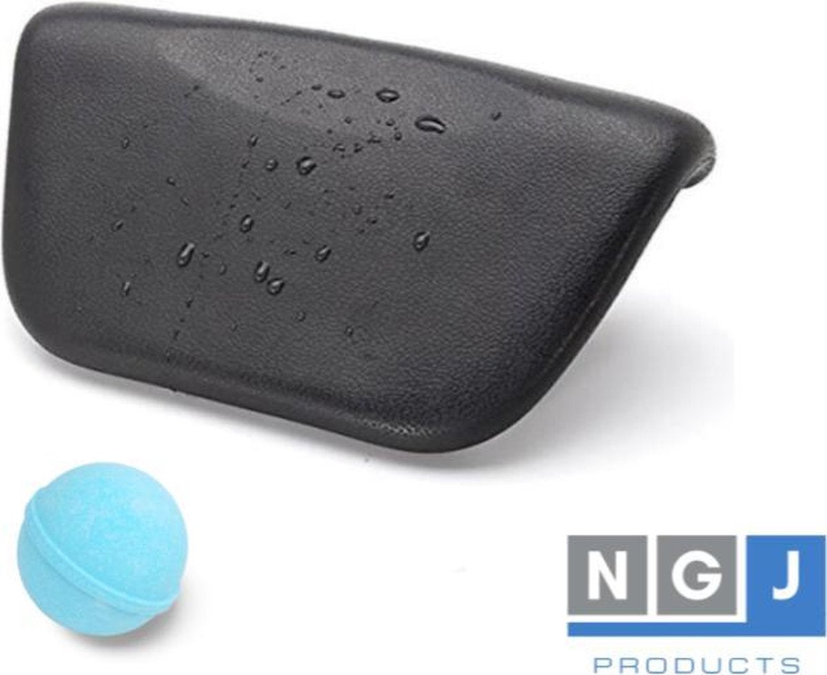 NGJ-Products Badkussen - Spa badkussen - Zuignappen - Antislip badkussen - Inclusief bruisbal - Nekkussen voor in bad - Luxe badkussen - Hoofdkussen voor in bad