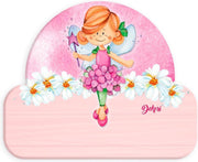 Dekori Naambord Ballerina-fee Meisjes 12 X 17 Cm Hout Roze
