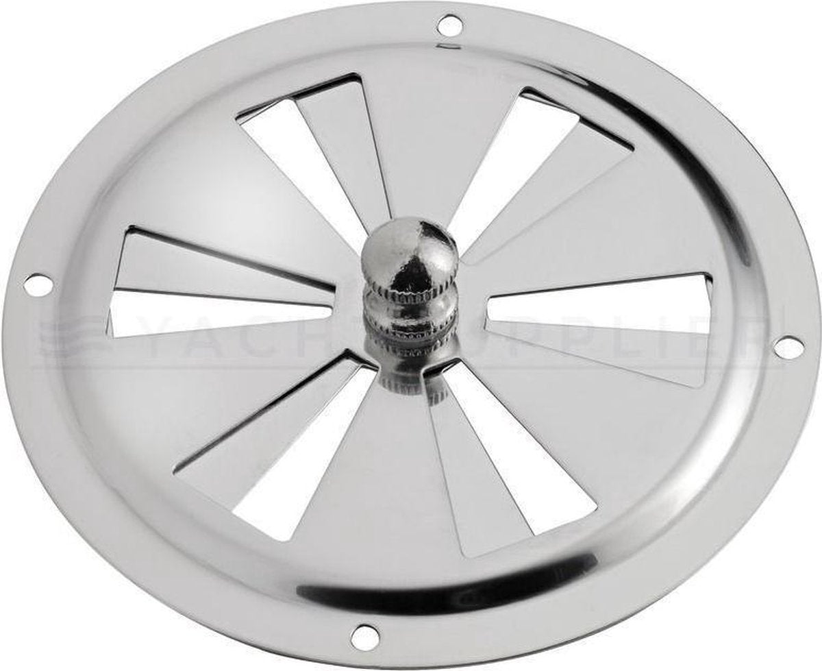 Ventilatierooster - Afsluitbaar - Met insectengaas - 125mm - Rvs gepolijst