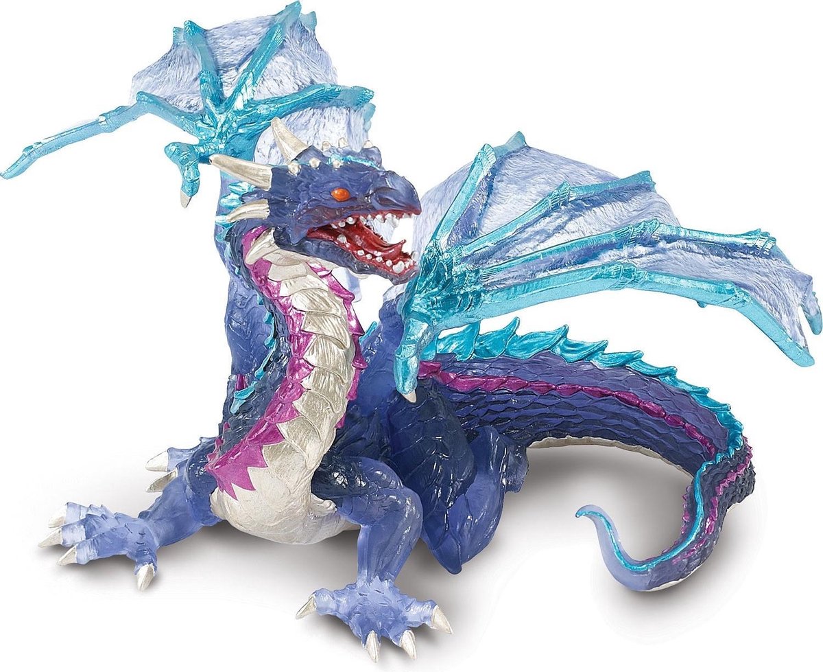 Plastic draak blauw 15 cm speelgoed