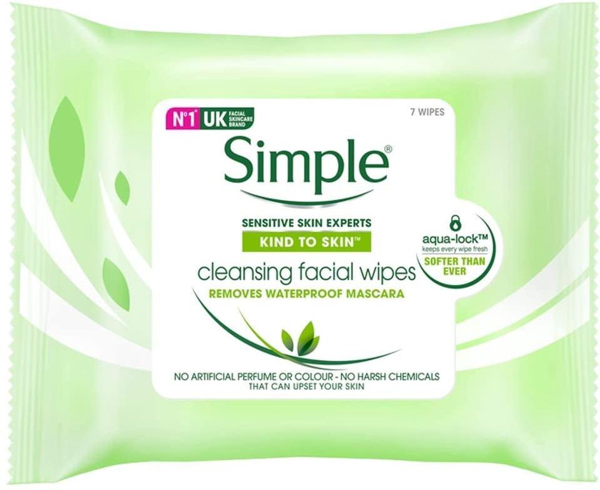 Simple cleansing facial wipes 10 x 7 wipes Voordeelverpakking