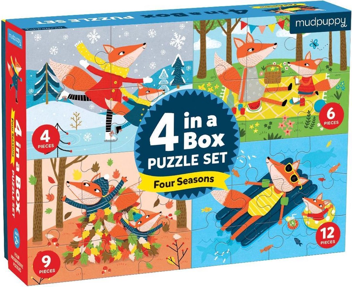 Mudpuppy 4-in-1 puzzel Vier Seizoenen - 4+6+9+12 stukjes