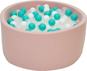 Ballenbak Roze 90x40 met 250 ballen Turquoise