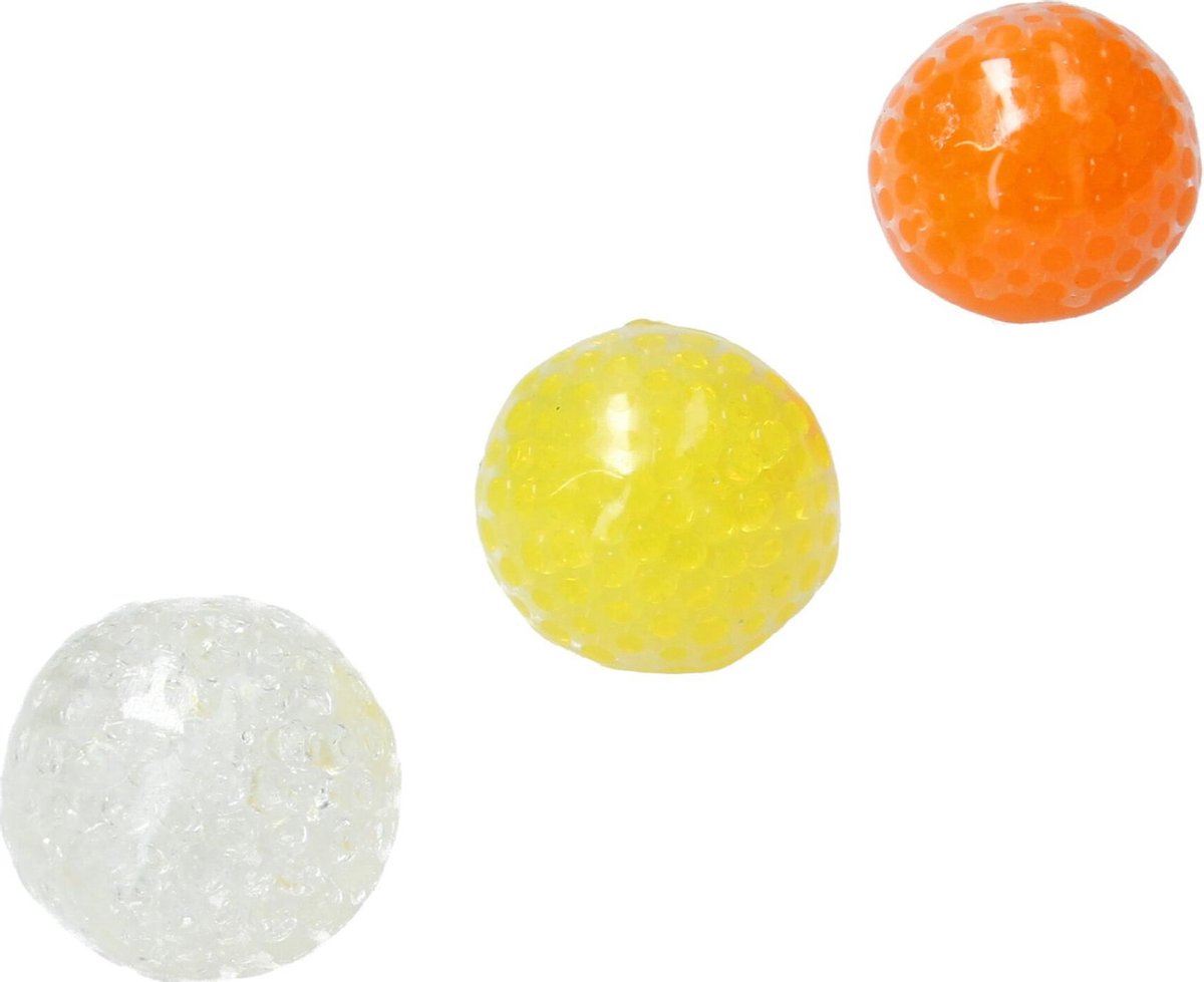 Banzaa Sticky Balls 7cm ‒  Stressbal Orbeez 2-in-1 ‒ set van 3 Geel