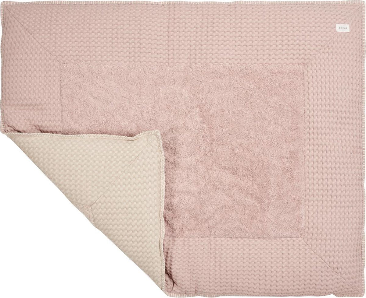 Koeka Boxkleed wafel Amsterdam - grey pink/sand 80x100cm
