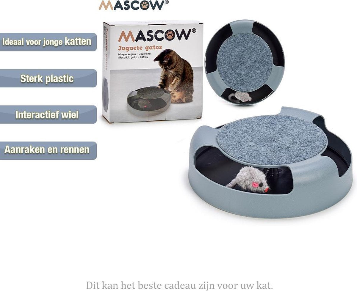 Katten Speel Wiel Met Muis-  Interactief Kattenspeelgoed - Speelgoed Kat - Katten Speelgoed Voor Katten