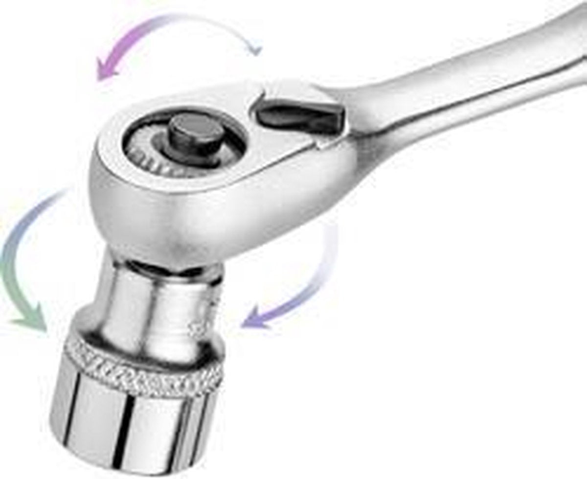 TOOLCRAFT HT03837 Dopsleutelratel 1/4 (6.3 mm) 147.8 mm