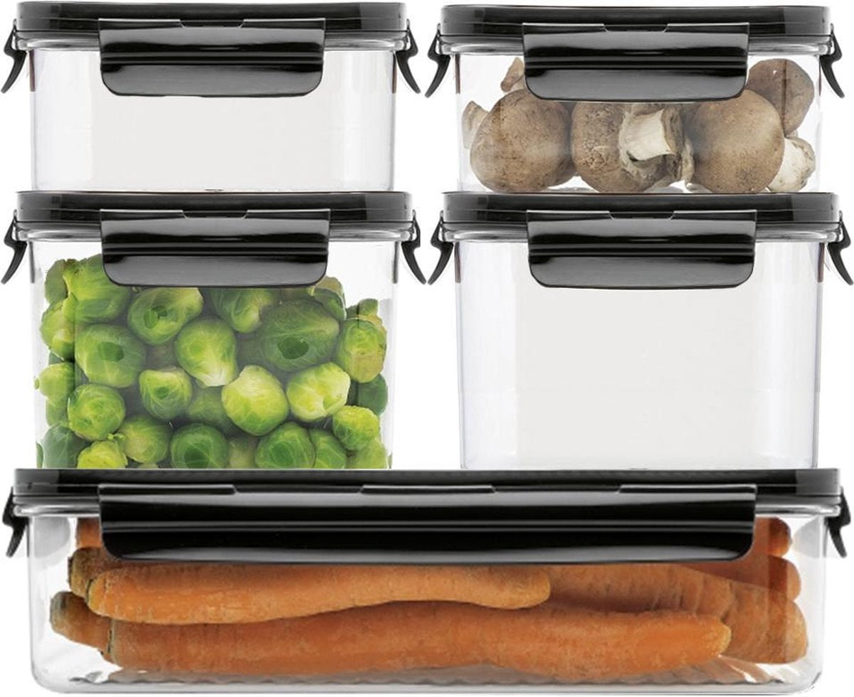 Lock&Lock Modular Vershoudbakjes | Bewaardozen voedsel – Set van 5 stuks – Helder Transparant