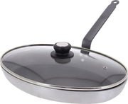 De Buyer Choc Resto Induction Ovale Vispan met Glazen Deksel - 36cm - Aluminium