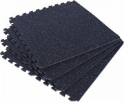 Gorilla Sports Rubber vloermatten (4 stuks) - Inclusief eindstukken - Zwart / Blauw