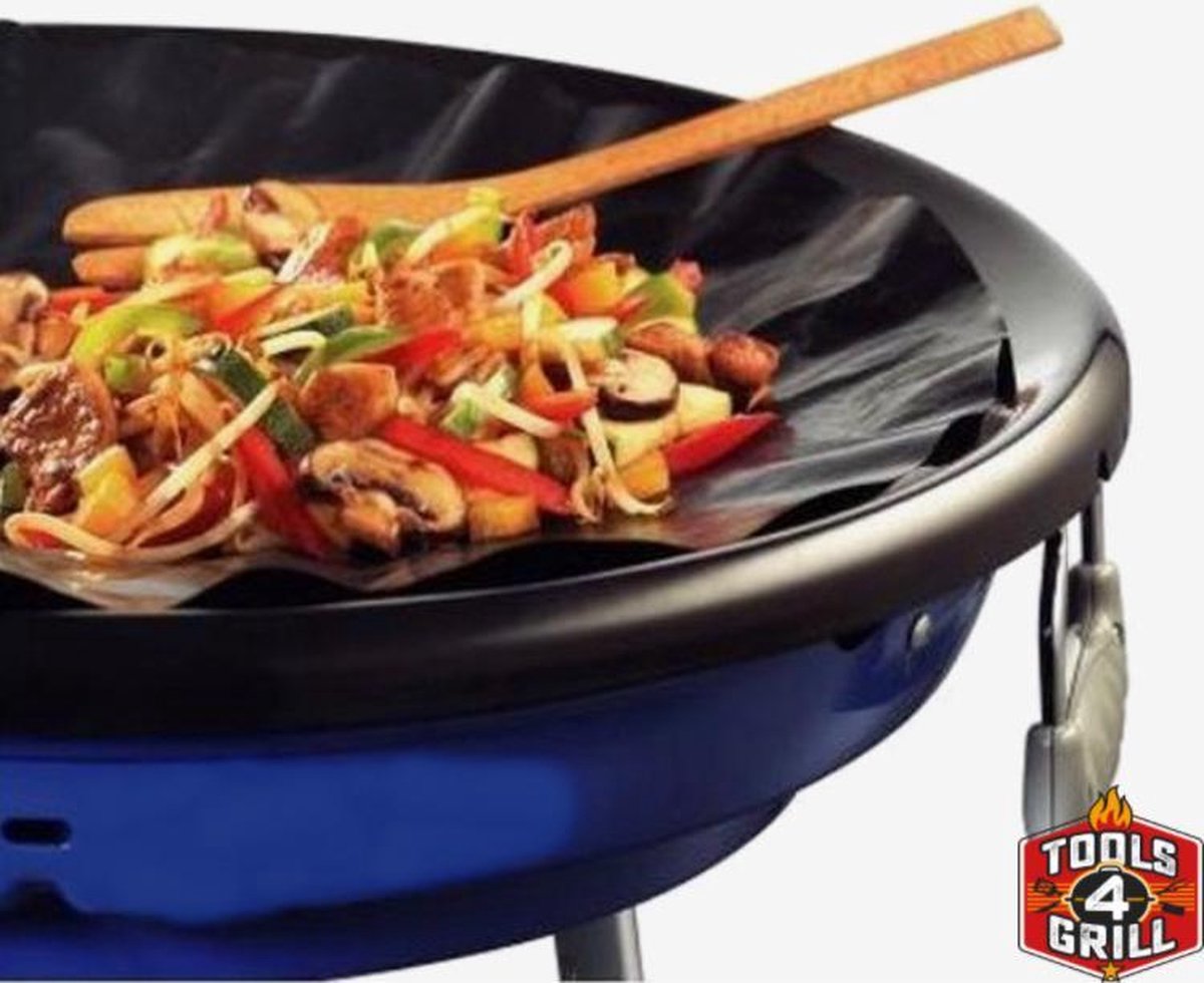 Tools4grill 2 stuks Anti-aanbakfolie - bakvel rond - Herbruikbaar - Ø 48 Cm / 19 inch o.a. geschikt voor Cadac skottel en (kamado) BBQ