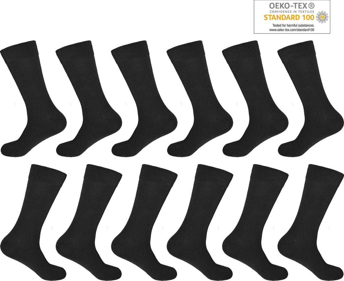 GIANVAGLIA Dames Sokken Zwart 12-pack - Maat 35-38