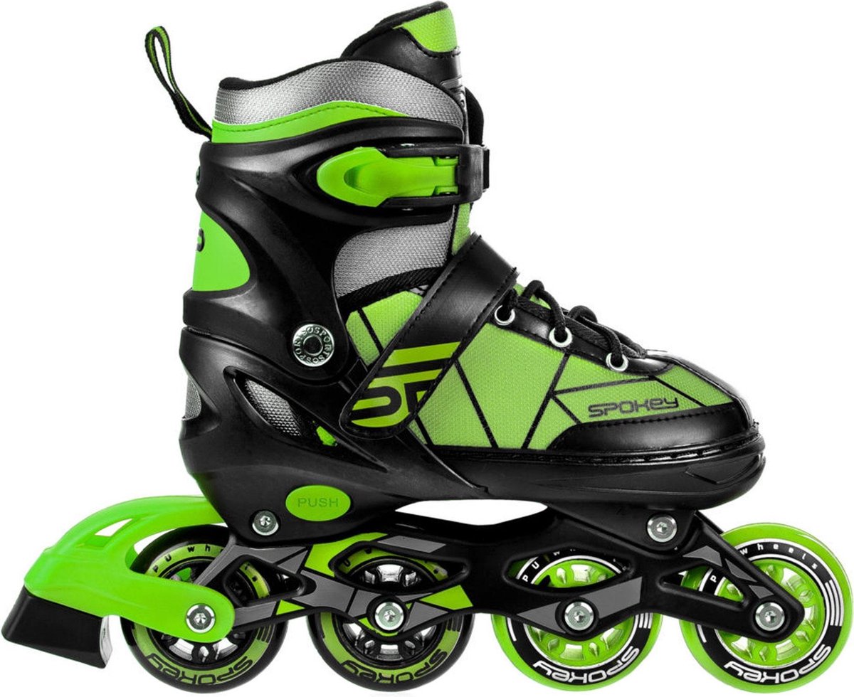 Spokey Inlineskates - Maat 29-33 - Unisex - groen/zwart/grijs