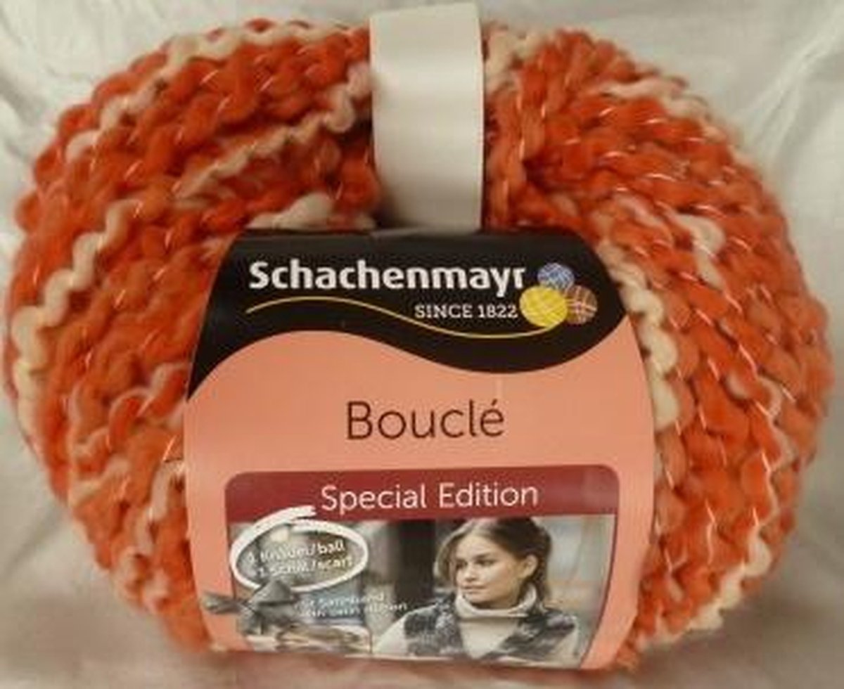 Schachenmayr Boucle Special Edition 0087 Oranje ScRood Creme 150 gram