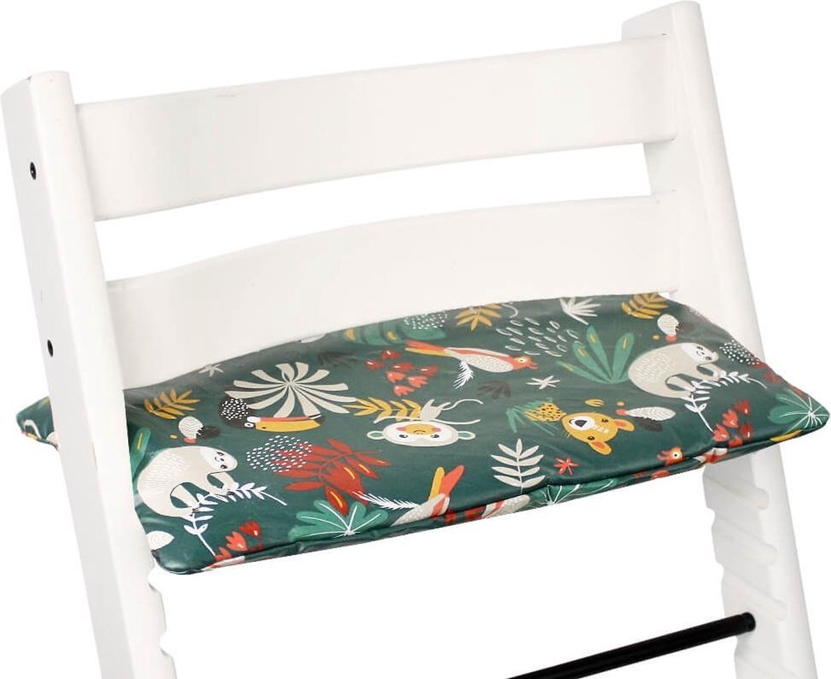 Ukje ZitKussen voor Stokke Tripp Trapp - Geplastificeerd - Groen aap
