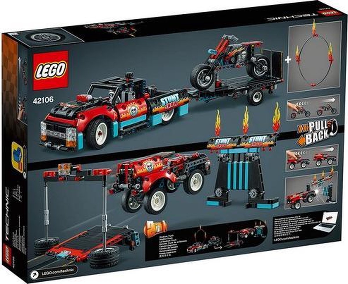 Playset Technic Stunt Show Truck And Bike Lego 42106