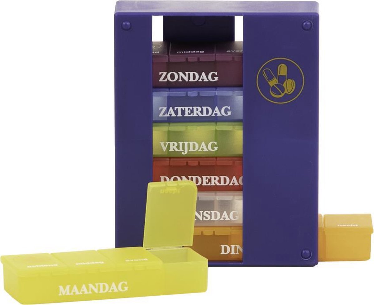 Medicijndoos 7 dagen - 4 Vaks Nederlands - Medicijnbox hele week