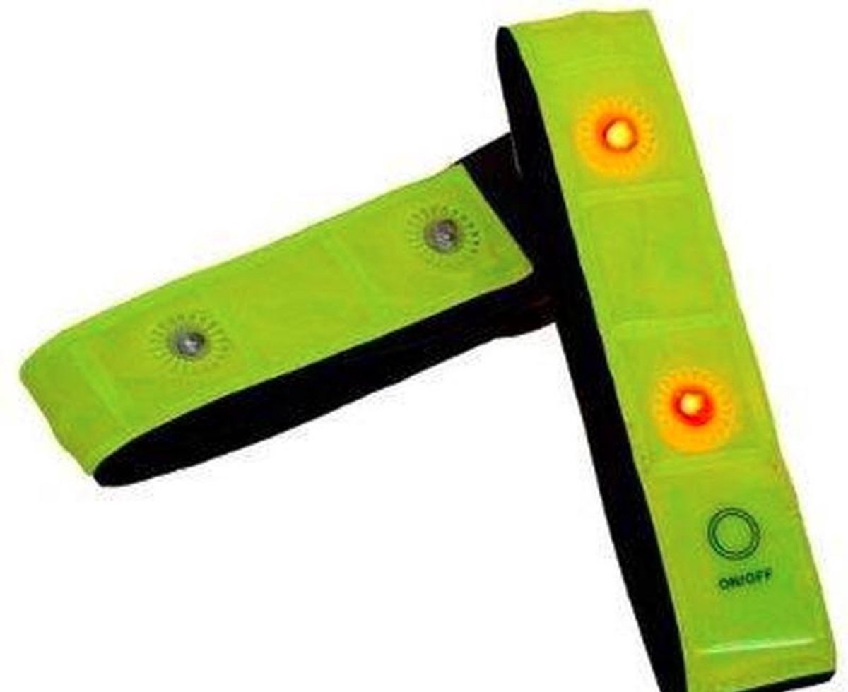 T-Pro Hardloop verlichting - Rood Lichtgevende LED Veiligheidsband - 2 Stuks - Inclusief Batterij | Knipperend of Brandend Licht | Armband  | Veilig Hardlopen Band | Wandelen | Sporten