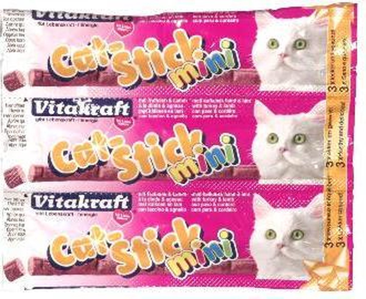 Vitakraft cat-stick mini kalkoen met lam - 3 st - 1 stuks