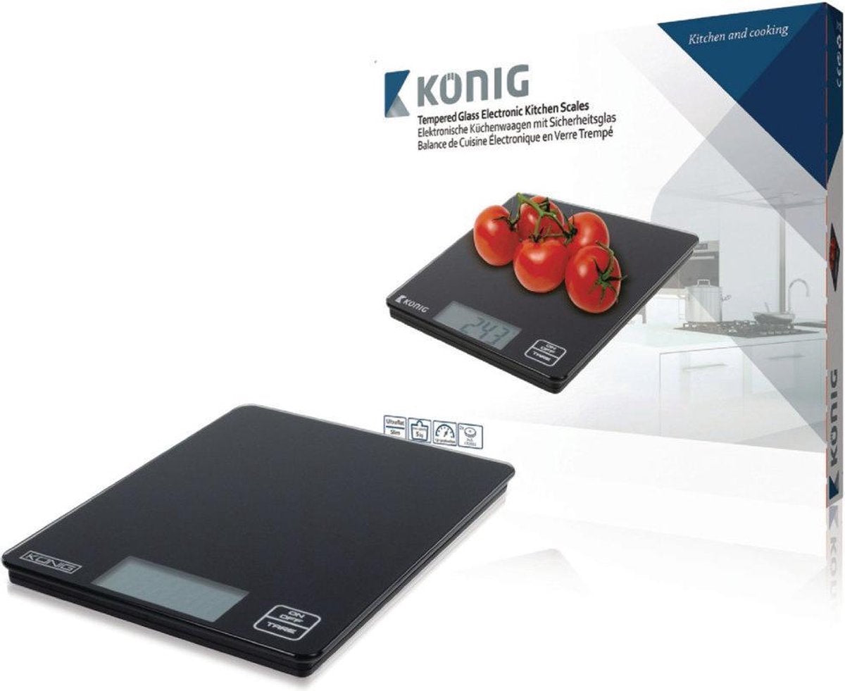 König Digitale keukenweegschaal zwart