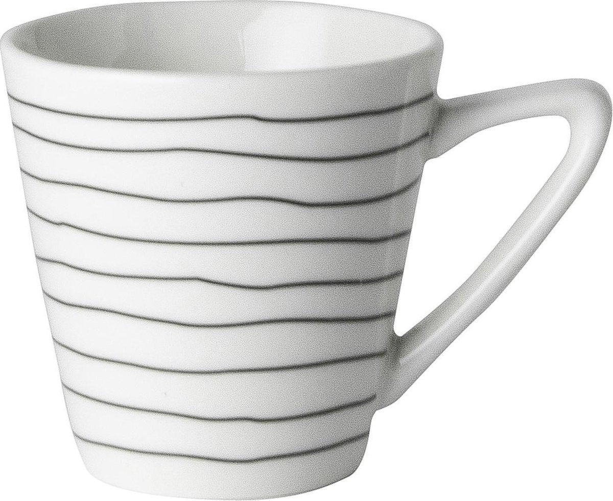 Dutch Rose Loft Zwart-Wit Espresso Kopje Zwarte Strepen 9 cl
