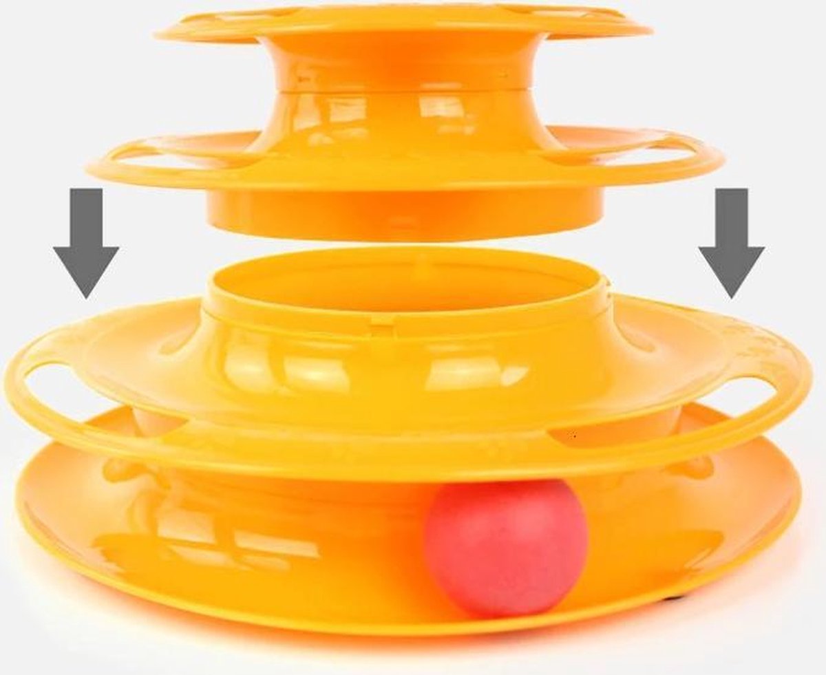 Speelgoed Katten - Interactieve toren met 3 balletjes - Kattenspeelgoed - Interactief speelgoed kat - Katten Speeltjes - Trainings Speelgoed Kat – Speeltje Kitten - Katten Speeltje - Kat - Katten Speelgoed -Kattenspeeltjes