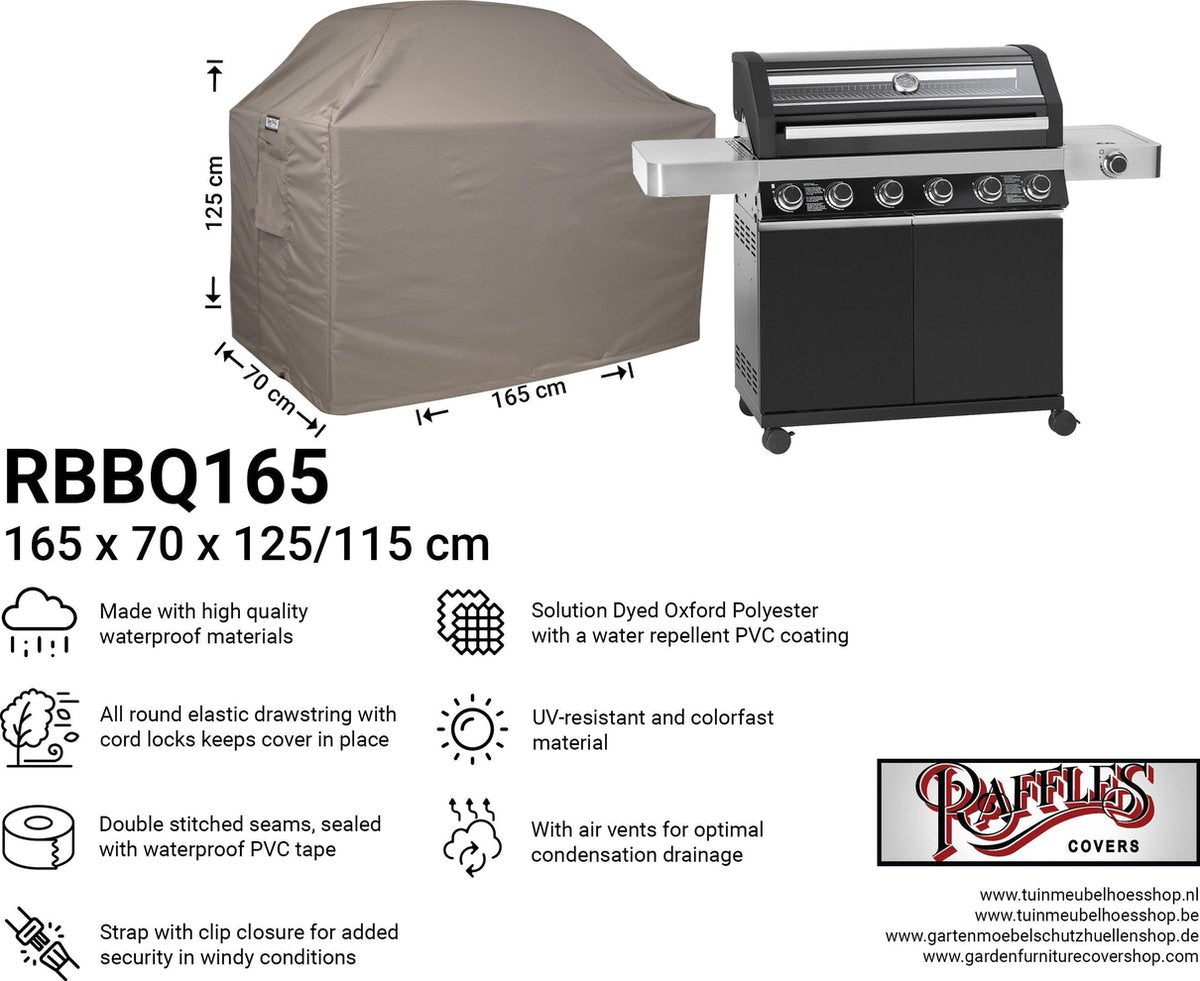 Beschermhoes BBQ 165 x 70 H: 125/115 cm RBBQ165