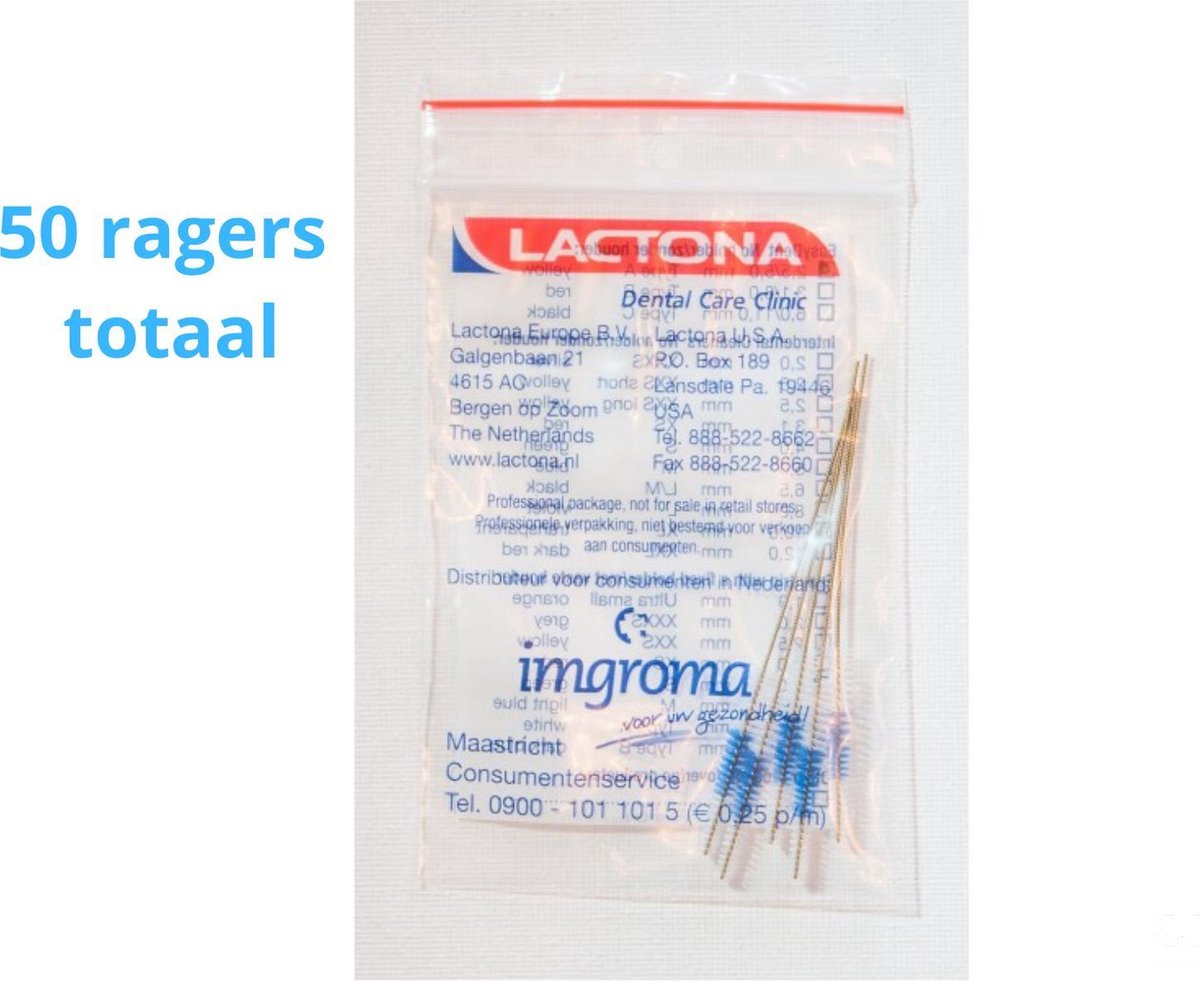 Lactona EasyDent Type A 25 - 5mm - Ragers - 10 gripzak x 5 stuks - Met gratis beschermhouder - Voordeelpakket