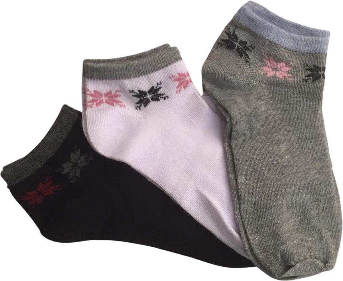 Hoogwaardige Dames Sokken / Dames Happy Socks | 3 Kleuren | Set Van 3 - Maat 35 - 42