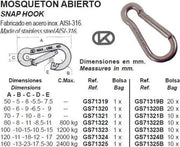 RVS snap haak 6mm (GS71320)